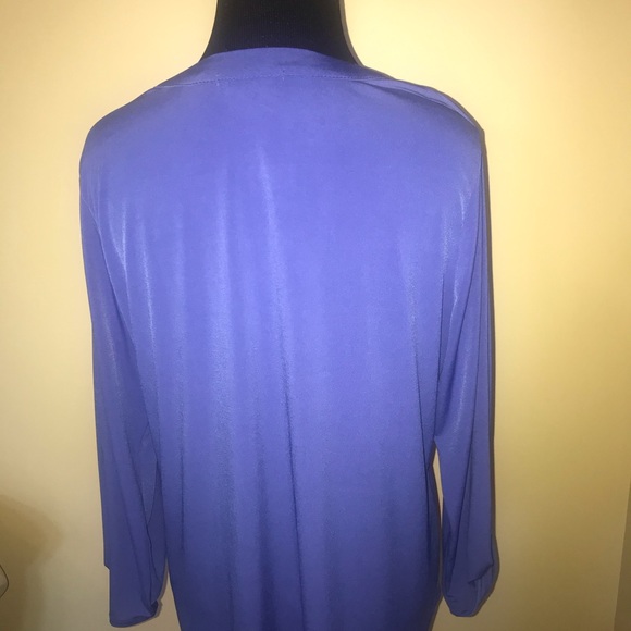 Front Of Closet Gold Zip Up Blouse Size Petite XL - Picture 6 of 8